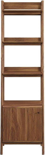 Modway 21" Bookshelf Display Case in Walnut - LeafyLoom