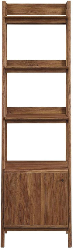 Modway 21" Bookshelf Display Case in Walnut - LeafyLoom