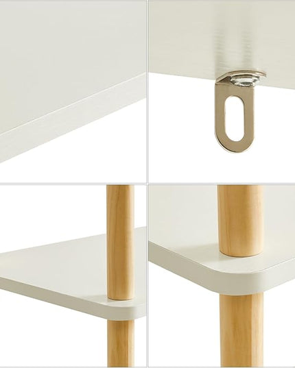 IBUYKE 4-Tier Wooden Open Bookcase - Modern Freestanding Bookshelf Storage Organizer,Standing Shelf Units,Multifunctional Display Stand for Bedroom, Living Room and Home Office, White WBC004W - LeafyLoom