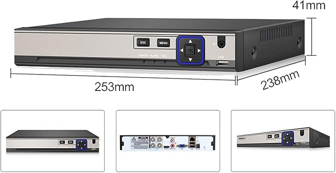 4CH 5M-N/1080N Full High Definition Hybrid for AHD/TVI/CVI/Analog/IP DVR H.265 CCTV Video Recorder P2P Remote Phone Monitoring for Home Security Surveillance System Camera (NO HDD)… XENOCAM