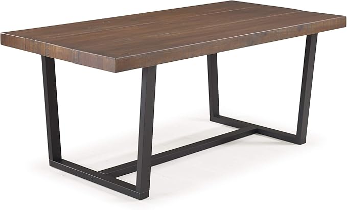 Walker Edison Andre Modern Solid Wood Dining Table, 72 Inch, Mahogany - LeafyLoom