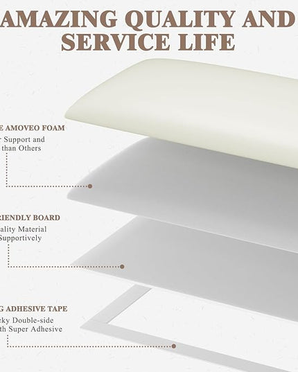Queen Headboard, Wall Mounted Peel and Stick Headboard, Upholstered Leather Bed Headboard for Queen Size Bed, Floating Dorm Bedroom Tall Headboard Soundproof Wall Panels (9 Panels, 10"x24") - LeafyLoom