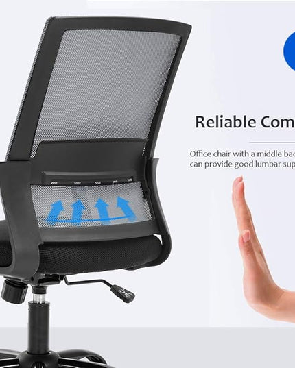 Home Office Chair Ergonomic Desk Chair Swivel Rolling Computer Chair Executive Lumbar Support Task Mesh Chair Adjustable Stool for Women Men,Grey - LeafyLoom