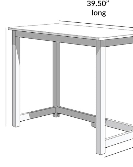 Max & Lily Solid Wood Desk, 40 Inches, Clay - LeafyLoom
