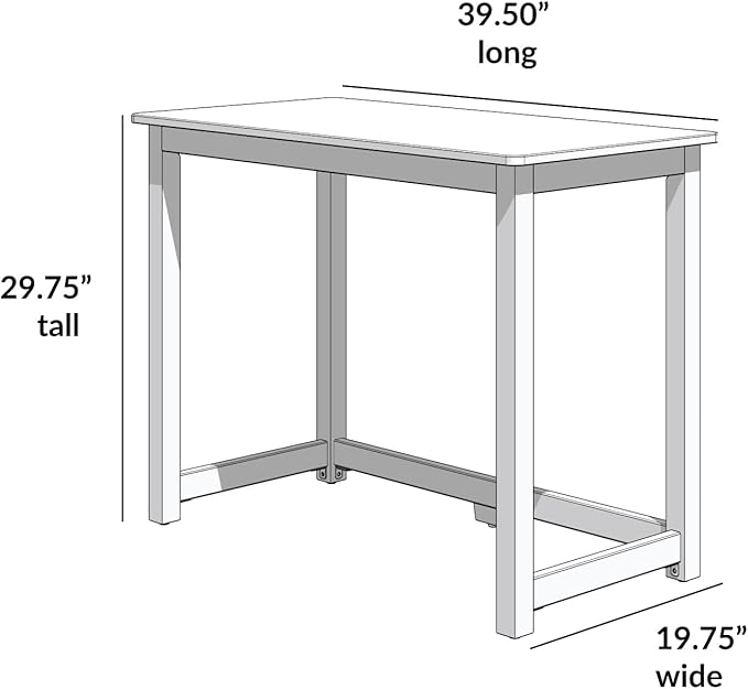Max & Lily Solid Wood Desk, 40 Inches, Clay - LeafyLoom