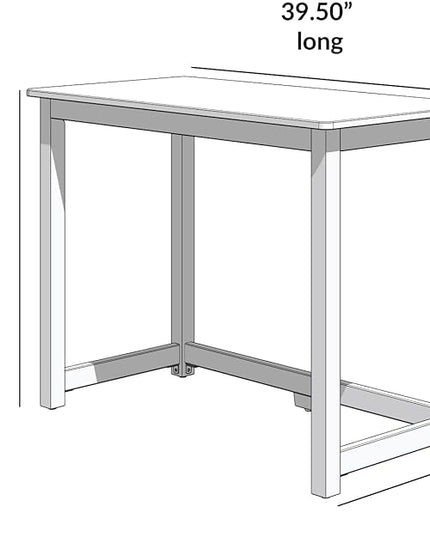 Max & Lily Solid Wood Desk, 40 Inches, Blue - LeafyLoom