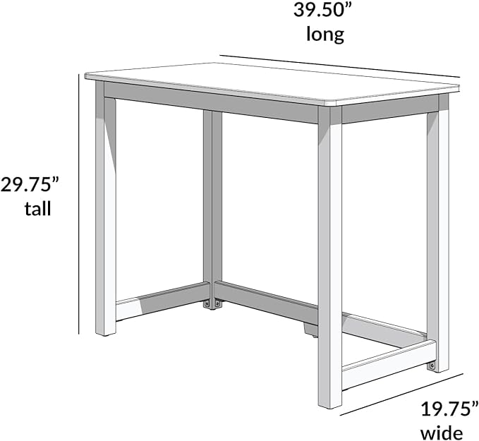 Max & Lily Solid Wood Desk, 40 Inches, Blue - LeafyLoom