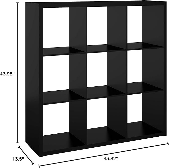 ClosetMaid 4593 Decorative Open Back 9-Cube Storage Organizer, Black - LeafyLoom