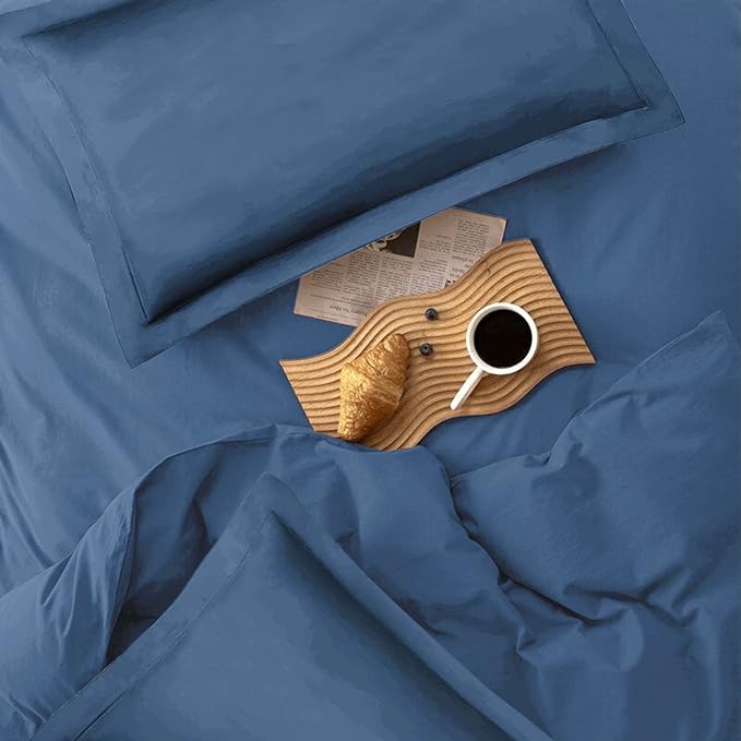 ETDIFFE Blue Full Comforter Set, 3 Piece Aesthetic Modern Bedding Set - Soft & Lightweight All Season Microfiber Down Alternative Bed Comforter with 2 Pillow Shams - LeafyLoom