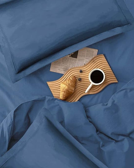 ETDIFFE Blue Comforter Set Twin/Twin XL Size, 2pc Aesthetic Modern Bedding Set - Soft & Lightweight All Season Extra Long Microfiber Down Alternative Bed Comforter with 1 Pillow Sham - LeafyLoom