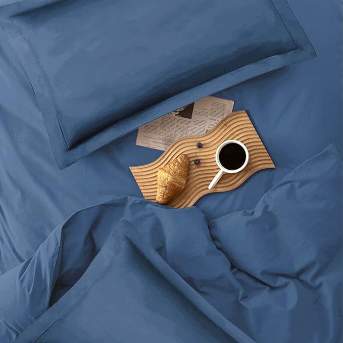 ETDIFFE Blue Comforter Set Queen Size, 3 Piece Aesthetic Modern Bedding Set - Soft & Lightweight All Season Microfiber Down Alternative Bed Comforter with 2 Pillow Shams for Women Men - LeafyLoom