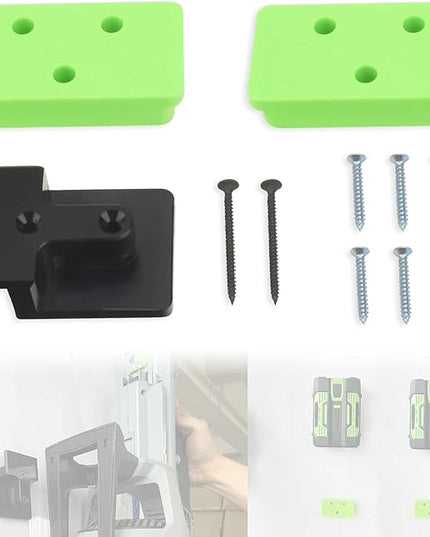 DECKMAN 1 x Leaf Blower Wall Mount | Holder | 2 x Battery Holders Compatible with EGO Leaf Blower/Battery, Blower Wall Mount for EGO 530 615 650 CFM Blower, Battery Mounts Fit for EGO 54v Batteries - LeafyLoom