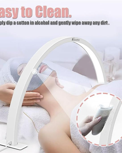 Half Moon Light for Nail Desk,30in Nail Desk Lamp, Lash Lamp for Eyelash Extensions Tattoo Spa Salon 180° All-Round Lighting Half Moon Nail Lamp with Cool/Warm Tones & 10 Brightness - LeafyLoom