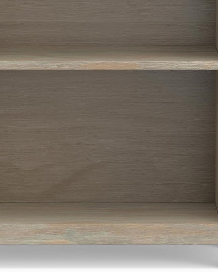 SIMPLIHOME Amherst SOLID WOOD 30 Inch Transitional 5 Shelf Bookcase in Distressed Grey, For the Living Room, Study Room and Office - LeafyLoom