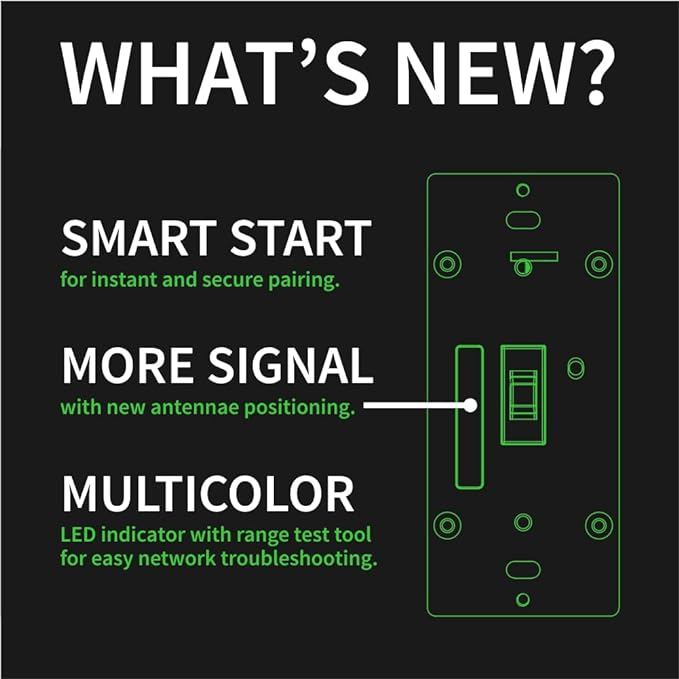 Zooz 700 Series Z-Wave Plus On/Off Toggle Switch ZEN73, White | Direct 3-Way (No Add-On Switch Needed) | Z-Wave Hub Required ZOOZ