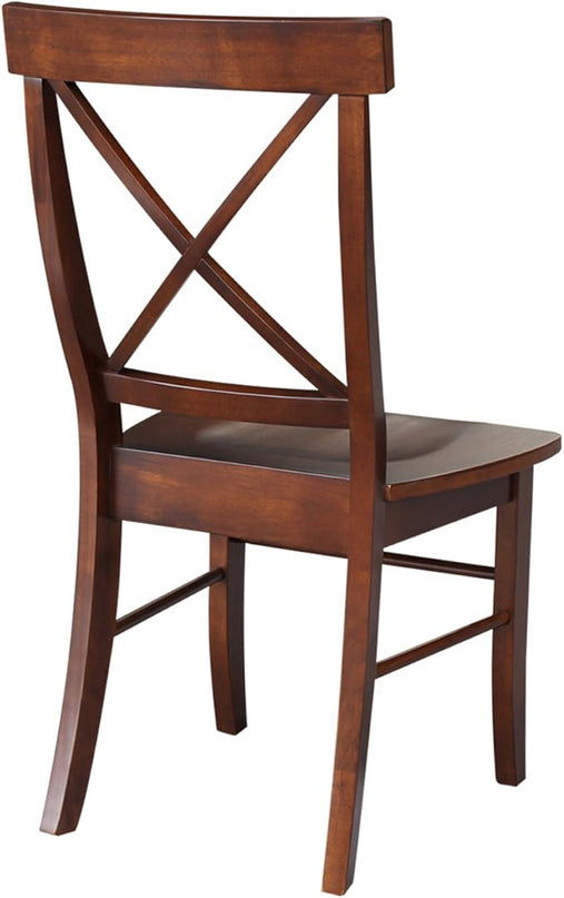 International Concepts X-Back Chair, Espresso - LeafyLoom