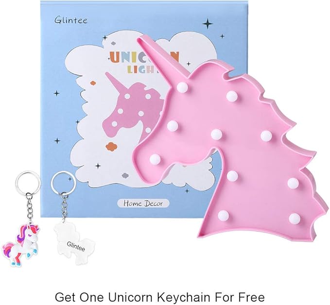Unicorn LED Night Lamp Decorative Marquee Signs Battery Operated Light for Party Supplies -Wall Decoration for Living Room,Bedroom(Pink Unicorn Head) - LeafyLoom