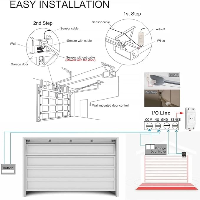5V WiFi Smar Garage Door Opener Remote Controller,Monitor Garage Open Close Status by Phone Tuya app Anywhere,Compatible with Alexa Google Home MHCOZY