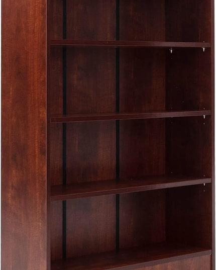 Farini Cherry Bookshelf for Bedroom 4 Shelf Office Bookcase 48 Inches Tall Modern Wood Bookshelf for Living Room 4 Tier Wide Manga Bookshelf Library Bookcase - LeafyLoom
