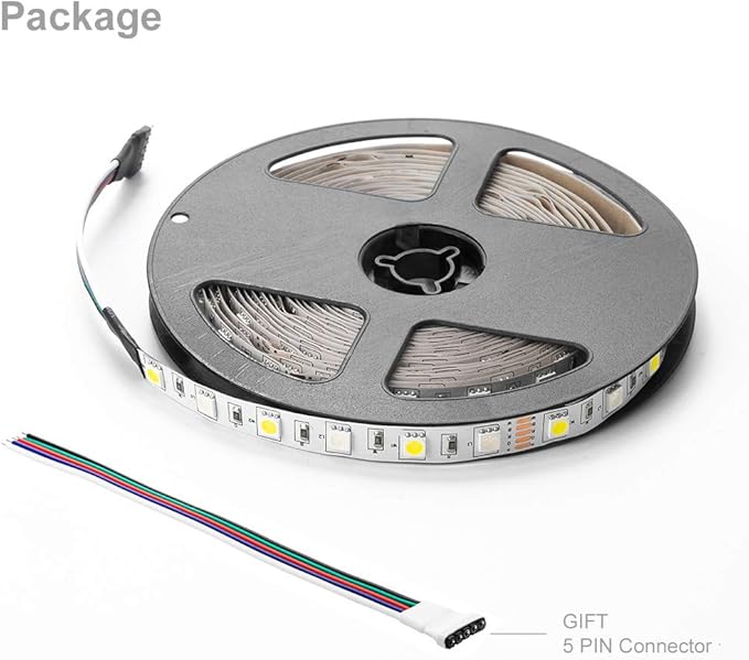 BTF-LIGHTING 5050 RGBW RGB+Cool White(6000K-7000K) 150RGB+150White LED Tape Light 5m 16.4ft 60LED/m Multi-Colored IP30 10mm Width FPCB DC12V for Bedroom Home Decoration(No Adapter or Controller) BTF-LIGHTING