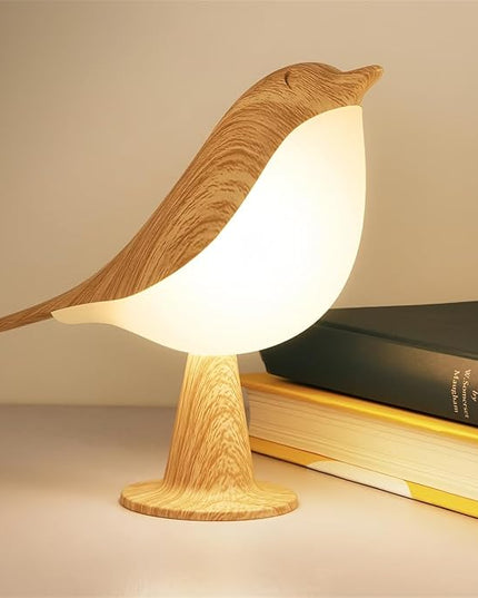 FUYUNXIN Bird Lamp Bedside Lamps - Rechargeable Cordless Table Lamp with 3 Color Temperatures and Touch Sensor - Perfect for Bedroom Nightstand (Maple) - LeafyLoom