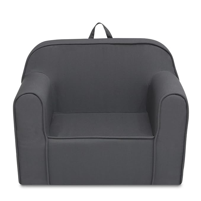 Delta Children Cozee Chair for Kids for Ages 18 Months and Up, Dark Grey - LeafyLoom