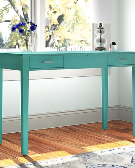 Hives & Honey Parsons Writing Vanity Computer Desk Office Furniture - Turquoise - LeafyLoom