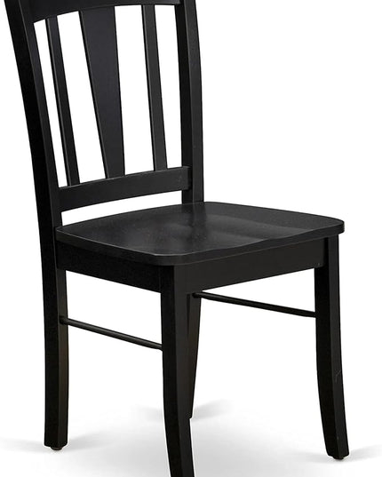 East West Furniture Antique 5 Piece Kitchen Set for 4 Includes a Round Room Table with Pedestal and 4 Dining Chairs, 36x36 Inch, Black & Cherry - LeafyLoom