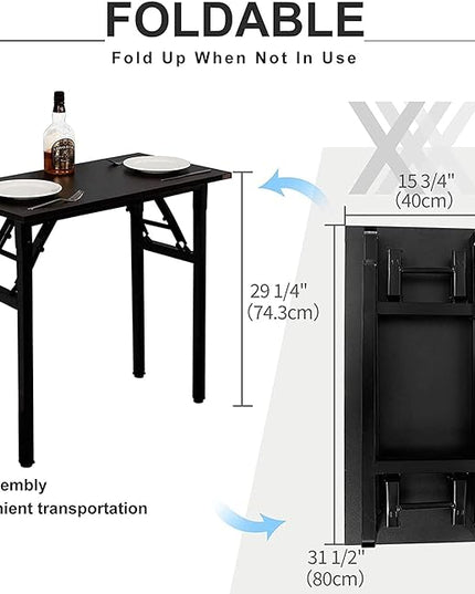 SogesGame 31.5 inches Small Desk Computer Desk for Small Space Small Folding Table Small Writing Desk Compact Desk Foldable Desk No Install - LeafyLoom