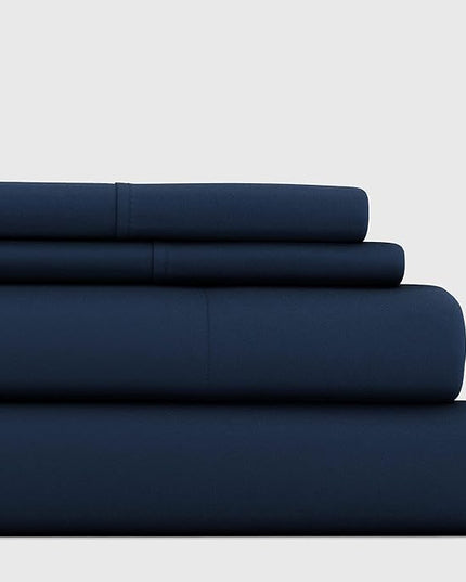 Linen Market Bed Sheets for Full Size Bed (Navy) - Sleep Better Than Ever with These Soft and Cooling Full Sheets - Deep Pocket Fits 16" Thick Beds - 4 Piece Full Sheet Set - LeafyLoom