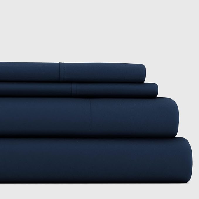 Linen Market Bed Sheets for Full Size Bed (Navy) - Sleep Better Than Ever with These Soft and Cooling Full Sheets - Deep Pocket Fits 16" Thick Beds - 4 Piece Full Sheet Set - LeafyLoom