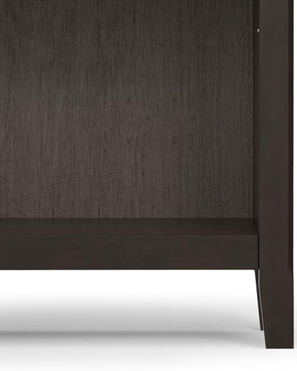 SIMPLIHOME Amherst SOLID WOOD Transitional 5 Shelf Bookcase for The Living, Study Room and Office, 36 inch, Hickory Brown - LeafyLoom