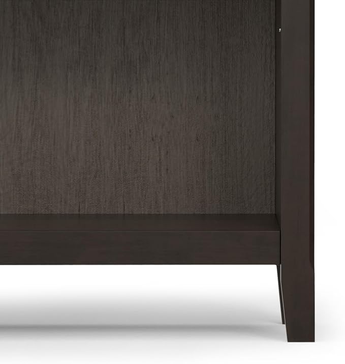 SIMPLIHOME Amherst SOLID WOOD Transitional 5 Shelf Bookcase for The Living, Study Room and Office, 36 inch, Hickory Brown - LeafyLoom
