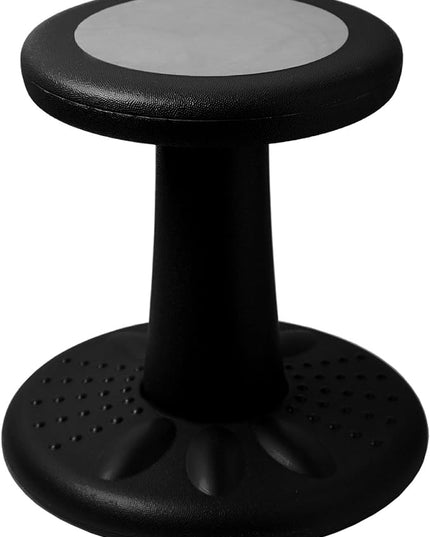Studico ActiveChairs Kids Wobble Chair, Flexible Preschool & Elementary Classroom Seating, Improves Focus, Posture & Helps ADHD/ADD, Sensory Chair, [Active Fidget Chairs], 14" Stool, Ages 3-7, Black - LeafyLoom