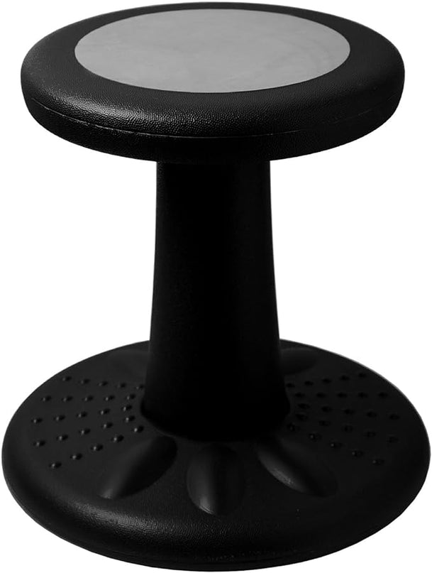 Studico ActiveChairs Kids Wobble Chair, Flexible Preschool & Elementary Classroom Seating, Improves Focus, Posture & Helps ADHD/ADD, Sensory Chair, [Active Fidget Chairs], 14" Stool, Ages 3-7, Black - LeafyLoom
