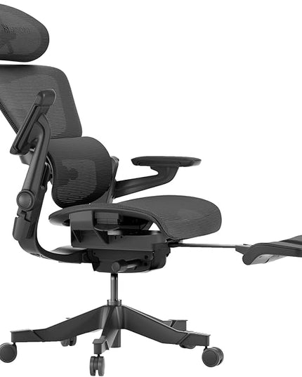 HINOMI H1 Pro V2 Ergonomic Office Chair with Footrest - Home Office Desk Chair with Lumbar Support, Mesh Office Chair with Headrest, Comfy Computer Chair with Back Support (Black, Extra-High) - LeafyLoom