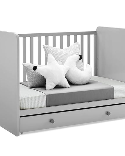 GAP babyGap Graham 4-in-1 Convertible Crib with Storage Drawer - Greenguard Gold Certified, Grey/Dark Grey - LeafyLoom