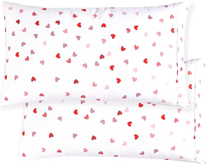 Elegant Comfort Softest and Coziest 6-Piece Sheet Set - 1500 Premium Hotel Quality Microfiber - Deep Pocket, Wrinkle Resistant 6-Piece Heart Pattern Bed Sheet Set, California King, Valentina - LeafyLoom