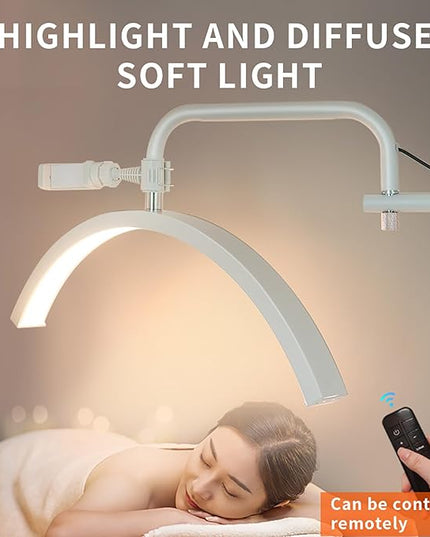 Lash Light Eyelash LED Floor Light Moon Light lash tech for Lash Extension, Half Moon Light for Beauty - Skincare,Lashes,Eyebrows,Facial,Tattoo, Adjustable Brightness for Lash lamp (White) - LeafyLoom