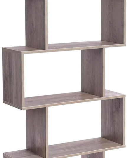 VASAGLE Wooden Bookcase, Display Shelf and Room Divider, Freestanding Decorative Storage Shelving, 5-Tier Bookshelf, Greige ULBC062M01 9.4D x 27.6W x 62.6H in - LeafyLoom