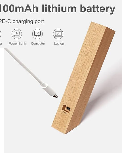 Wood Desk Light,Dimmable Desk Lamps for Bedrooms Touch Lamp RotatableDesk Light Wall Lamp (Beech Wood) - LeafyLoom