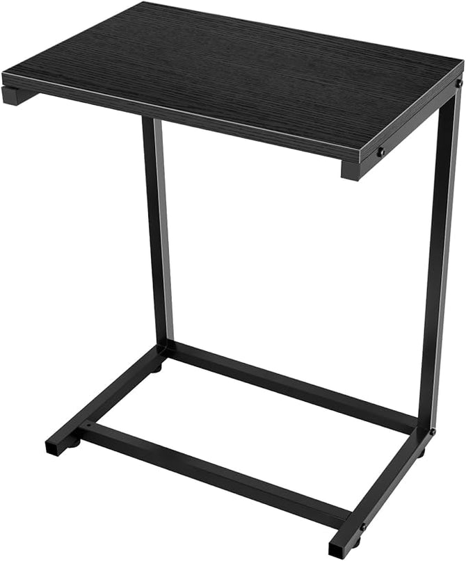 YSSOA Shelving Unit Hardwood Surface, Sofa-End Snack Desk, 21.75 Inch, Black-Thickened - LeafyLoom