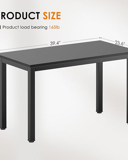 DlandHome 39 inches Small Computer Desk,Writing Table for Small Spaces Study Table Student Laptop Desk Black - LeafyLoom