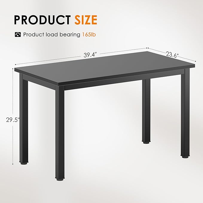 DlandHome 39 inches Small Computer Desk,Writing Table for Small Spaces Study Table Student Laptop Desk Black - LeafyLoom
