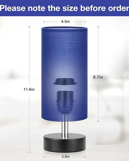 Small Table Lamp for Bedroom - Bedside Lamps for Night Stands, Minimalist Nightstand Light Lamp, Desk Lamps for Reading Room, Kids Room, Living Room, Office, Dorm - LeafyLoom