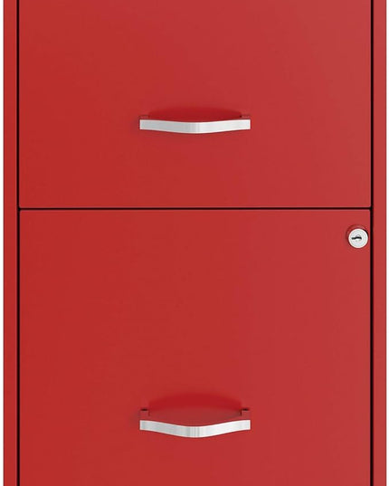 LYS SOHO File/File Mobile File Cabinet, Red - LeafyLoom