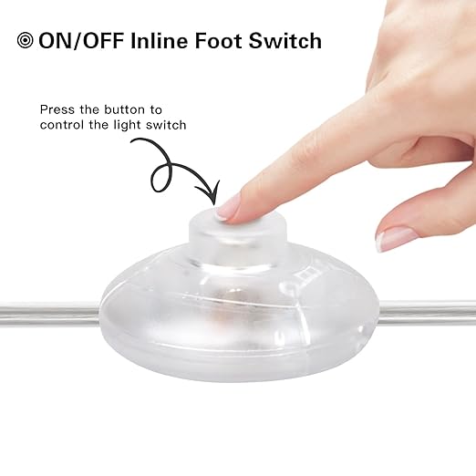 1Pcs Floor Lamp Foot Switch, Clear Foot Pedal Switch, Round Floor Lamps Foot Inline Switch, Step ON Off Spring Push Button, for Foot Pedal Control Replacement Floor Lamp Extension Cord Parts - LeafyLoom