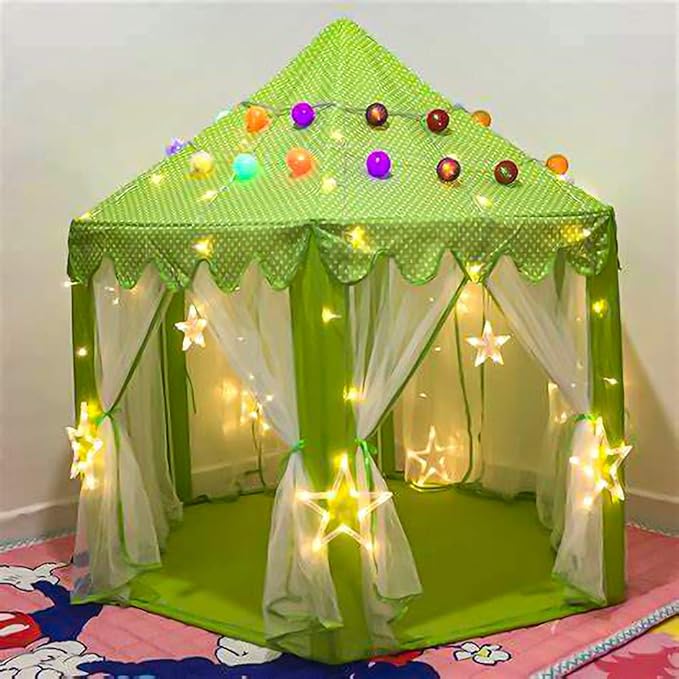 junovo Ultra Soft Rug for Nursery Children Room Baby Room Home Decor Dormitory Hexagon Carpet for Playhouse Princess Tent Kids Play Castle, Diameter 4.6 ft, Green - LeafyLoom