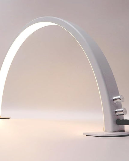 Half Moon Light for Nail Desk, 29IN 35W 2520Lumen Half Moon Table Lamp, 3000-6000K Brightness Adjustable LED Nail Light for Manicure Desk, Lash Light Lamp for Beauty Eyelashes Tattoos Crafts - LeafyLoom