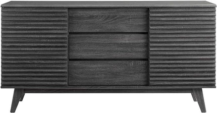 Modway Render 63" Mid-Century Modern Sideboard Buffet Table or TV Stand in Charcoal - LeafyLoom